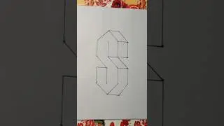 letter 3d S'easy and unique 3d drawing for kids |3d draw idea easy for beginners#artwork#viral#short