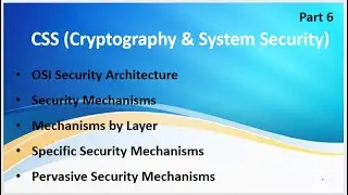 Video 6: Cryptography & System Security, Mechanisms, Layer Specific Security & Pervasive