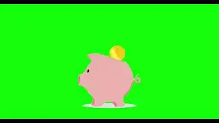 piggy bank green screen video