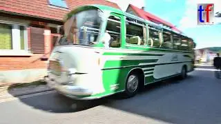 **CLASSIC** K&auml;ssbohrer Setra S12 Oldtimer Bus f&auml;hrt vorbei, Berglen, Germany, 2017.