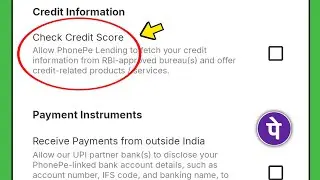 Check Credit Score settings on PhonePe