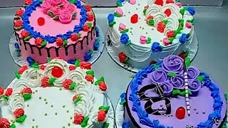 Elegant Pink and Blue Color Mix Delicious Cake | Perfectly Baked, Beautifully Designed Celebration C