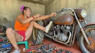 Amazing Talented 18-Year-Old Genius Girl Successfully Repairs and Restores Old Vintage Motorcycle