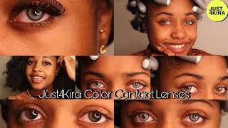 Colored Eye Contact Lenses Just4Kira l Vibrant Colored Lenses For Dark Eyes l How to put in contacts