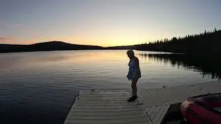 Dip Under The Midnight Sun at Frenchman Lake, Yukon Territory.