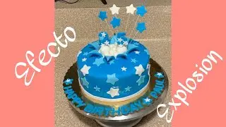 Fondant cake with explosion effect/ pastel de fondant con efecto explosion