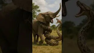 GIANT Python vs Elephant! Epic Life-or-Death Battle! 😱 Who Wins? 🐍🐘 #animals #Wildlife #shorts