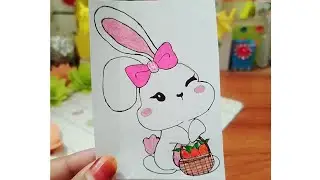 Step by Step Cute Rabbit Art Tutorial 🎨 | So Easy & Adorable🐇🩷