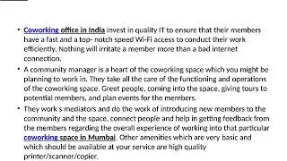 Basic Amenities Which Should Be There in a Coworking Space.