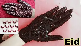 Eid special half moon mehendi design using bindi and cello tape | Bharwa negative space henna Eid