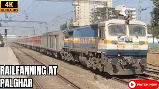 Railfanning At Palghar Railway Station | WDP-4D Locomotive | Western Railway | Indian Railways