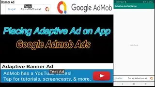 Place Adaptive Banner Ad on Mobile Application | Google Admob | 2020 | Earn Money through ad