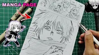 Making a Jujutsu Kaisen Manga Page from Scratch (Gojo's Ultimate Look)