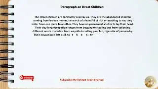 Paragraph on Street Children