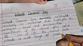 World coconut day, short essay in English #viralvideo #todayspecialday #2september #todayquotes 