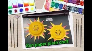 Paper plate sun craft,sun crafts ideas,sun craft for kids,how to make paper plate sun craft