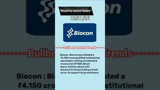 Biocon share letest news| Stock to watch today|Bullbear Market Trends