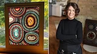 Kristin Dieng Art - Stained Glass Mixed Media Geode Centered Mandala (transparent)