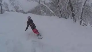 Snowboarding Hanazono Hirafu  Full Unedited Blueberry Fields  Run