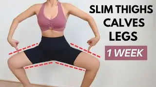 EASY & effective inner + outer thigh burn exercises, slimmer thighs & legs, get rid of cellulite