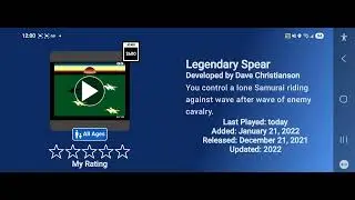 Legendary Spear (Atari 2600 homebrew via Argon App/Emulator)
