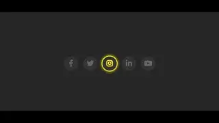 Golden Glowing Social Media Icons Hover Effects | Coder Uncle
