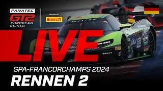 LIVE | Rennen 2 | Spa-Francorchamps | Fanatec GT2 Europe 2024 (Deutsche)