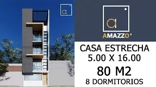 CASA 5 METROS DE ANCHO // 4 PISOS + TERRAZA // 8 DORMITORIOS