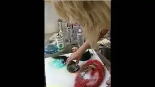 Space Spray Paint Art With Nebula and Planets Space Scene