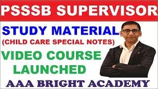 PSSSB Supervisor Notes : PSSSB supervisor study material, PSSSB Supervisor Syllabus,Video Course