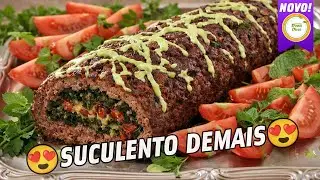 Esse Rocambole de Carne Moída Fica Incrível 😋 #073