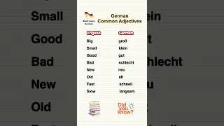 Learn Common German Adjectives | Easy Everyday Words 🇩🇪 #shorts #short
