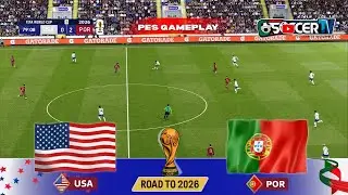 USA vs Portugal &ndash; FIFA World Cup 2026 | PES PC Gameplay | Full Match Simulation | Featuring CR7