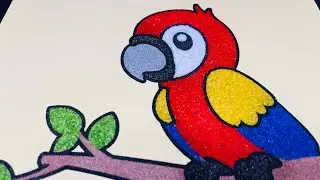 A Simple Start Turns Into Something Stunning ✨ | Satisfying Parrot ASMR Sand Painting Art