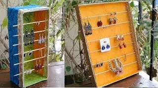 DIY Best out of Waste - Earring holder /Jewelry Organizer