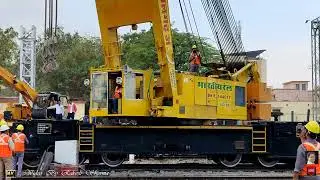 Rail Electrification updates , Implanting Special Beam  10 Tons across the Rail Track in Bikaner