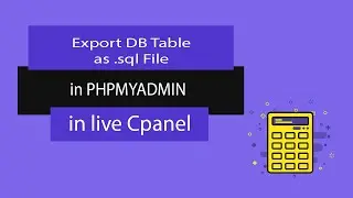 Export table as  sql file in phpmyadmin in Live cPanel database