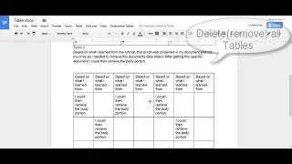 hide - show - delete tables on google documents