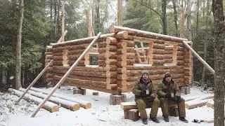 From Snowy Mountains to Home: Building a Cozy Log Cabin | Start to Finish