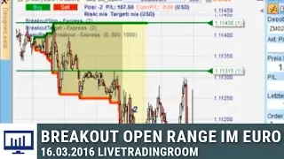 tradAc | Breakout Open Range im EURO 16 03 2016 | LIVETRADINGROOM