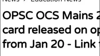 OPSC OCS MAIN 2020-21:ADMIT CARD RELEASED, EXAM DATE, RESULT DATE,HOW TO APPLY OPSC OCS EXAM