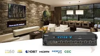 4K HDR 4:4:4 60Hz HDBaseT&trade; Matrix Switch with Zone Audio De-Embed and 4 Mirrored HDMI Outputs