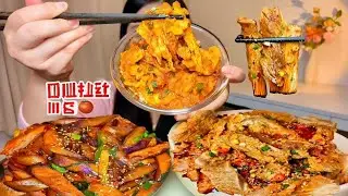 Juicy, stringy tomato scrambled eggs! A god-tier dish for rice! mukbang eating challenge 😋#trending