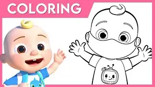 Coloring Cocomelon JJ with Face Mask #shorts @CoComelon
