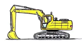 How to draw an Excavator | Draw Excavator