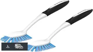 SetSail Dish Brush with Handle 2 Pack Stiff Bristles Dish Scrubber