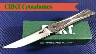 CRKT Crossbones linerlock flipper knife with AUS 8 blade Park design  incredibly light and slender