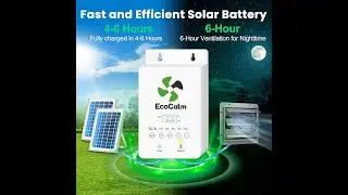Solar Exhaust Fan for Greenhouse with Battery and Thermostat Control, Attic Fans for Garage and Shed