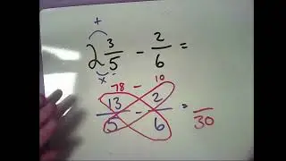 Subtracting fractions from a mixed number