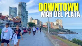 [4K] Downtown Mar del Plata Walking Tour 🇦🇷 | Alem Street & Ocean Views